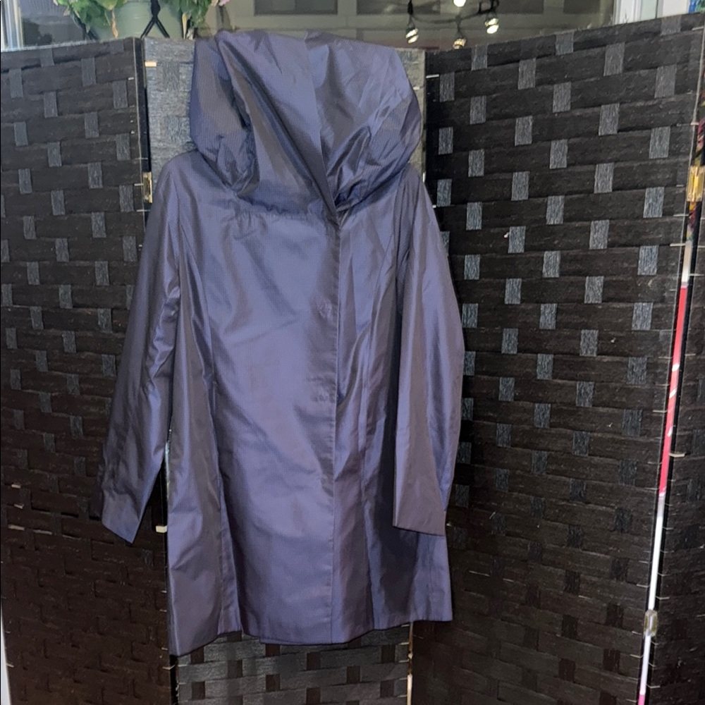 Brooks Brothers Blue Trench Coat Lightweight Water-Resistant